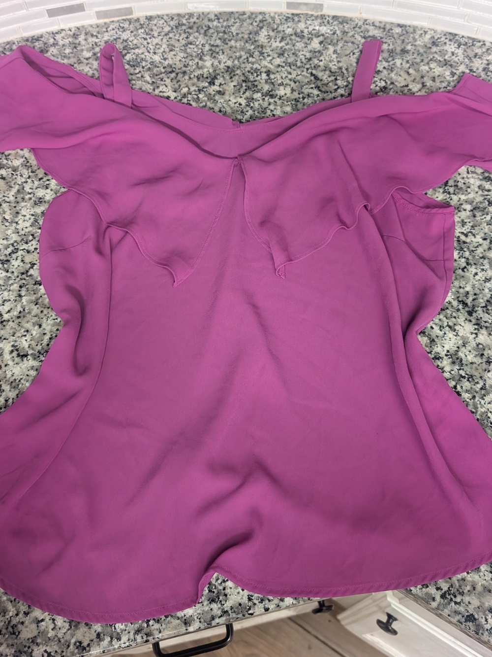 New York Company Ruffled Off-Shoulder Cami Top - Magenta